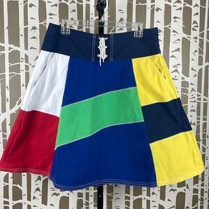 RARE American Living Nautical Patchwork Circle Skirt 10